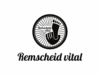 Logo „Remscheid vital“ mit stilisierter Faust und Fuß.