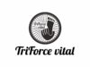 Logo „Triforce vital“ in Schwarz-Weiß.